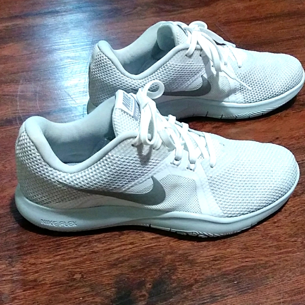 White and Grey Nike FLEX Training Shoes
